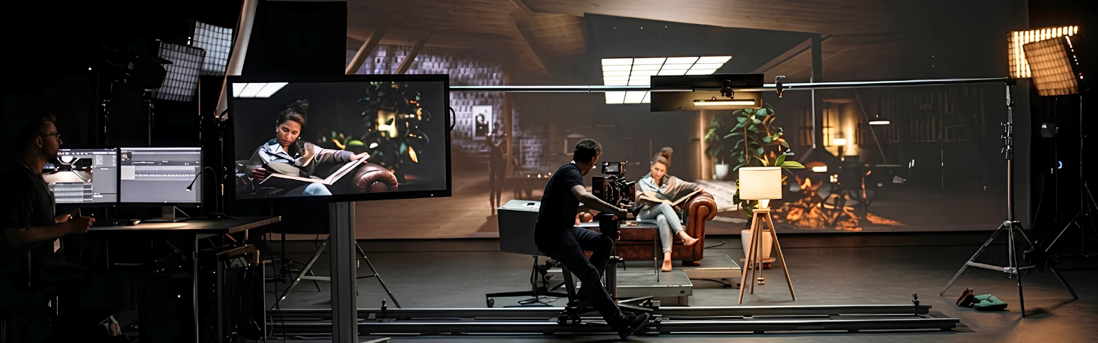 Cinematic virtual production LED studio